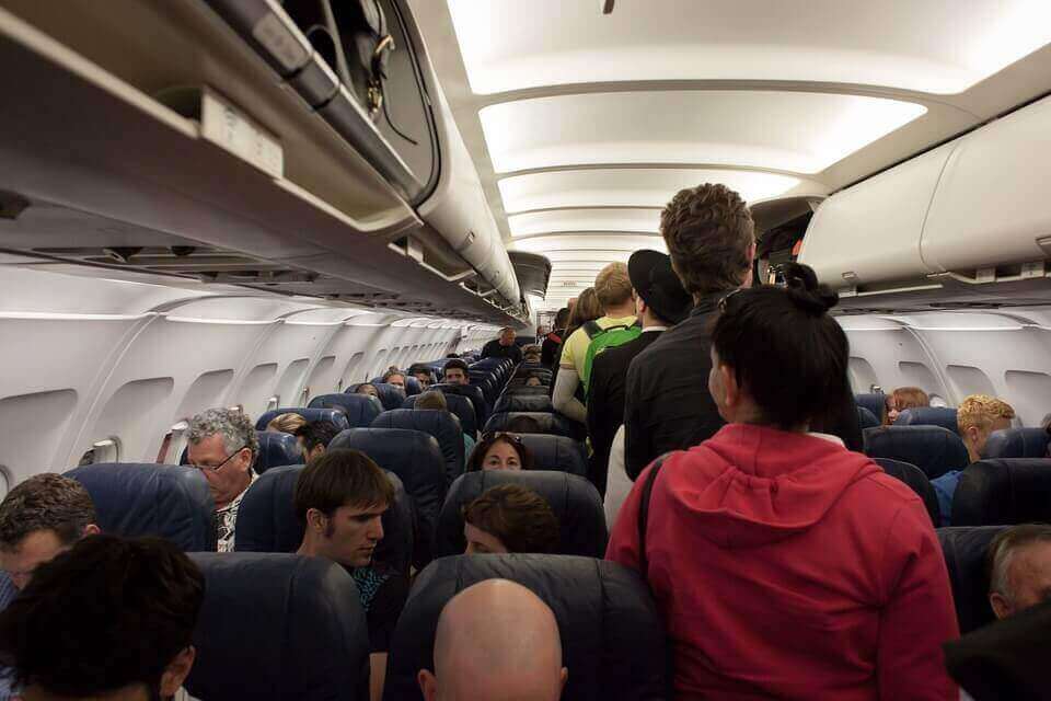 inside airplane